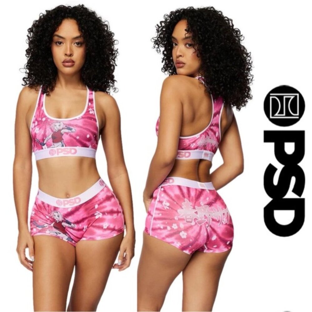 PSD | Womens Naruto Sakura Impact Sports Bra Pink | Size Large